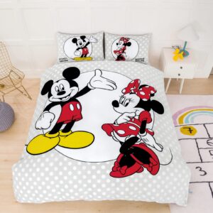 דיסני מיקי & מיני נקודות – מערכת מצעים מבד קורל פליז